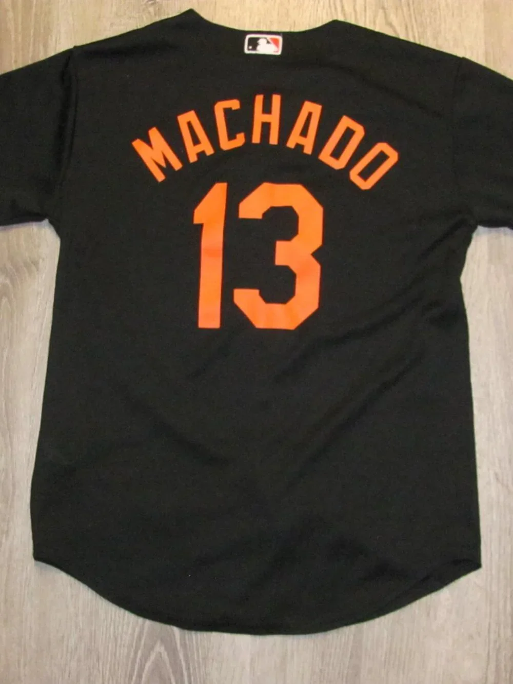 Boys Youth Size M Machado Baltimore Orioles Majestic MLB Baseball Jersey Black